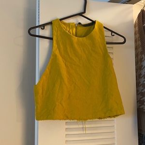 Zara Trafaluc Tweed zip back apron style crop - M